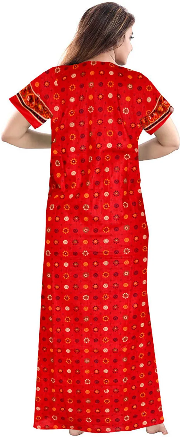 Pack_of_2_Pure_Cotton_Printed_Nighty_For_Women_|_Maroon_&_Red