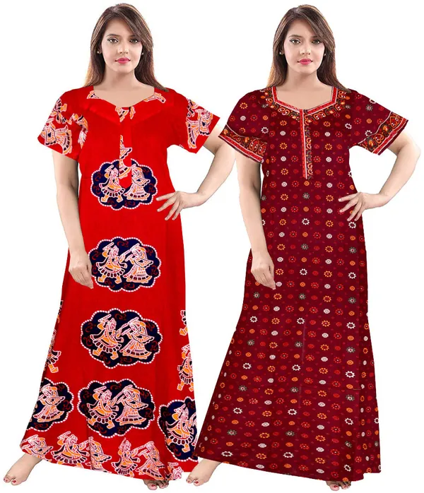 Pack_of_2_Pure_Cotton_Printed_Nighty_For_Women_|_Multicolor