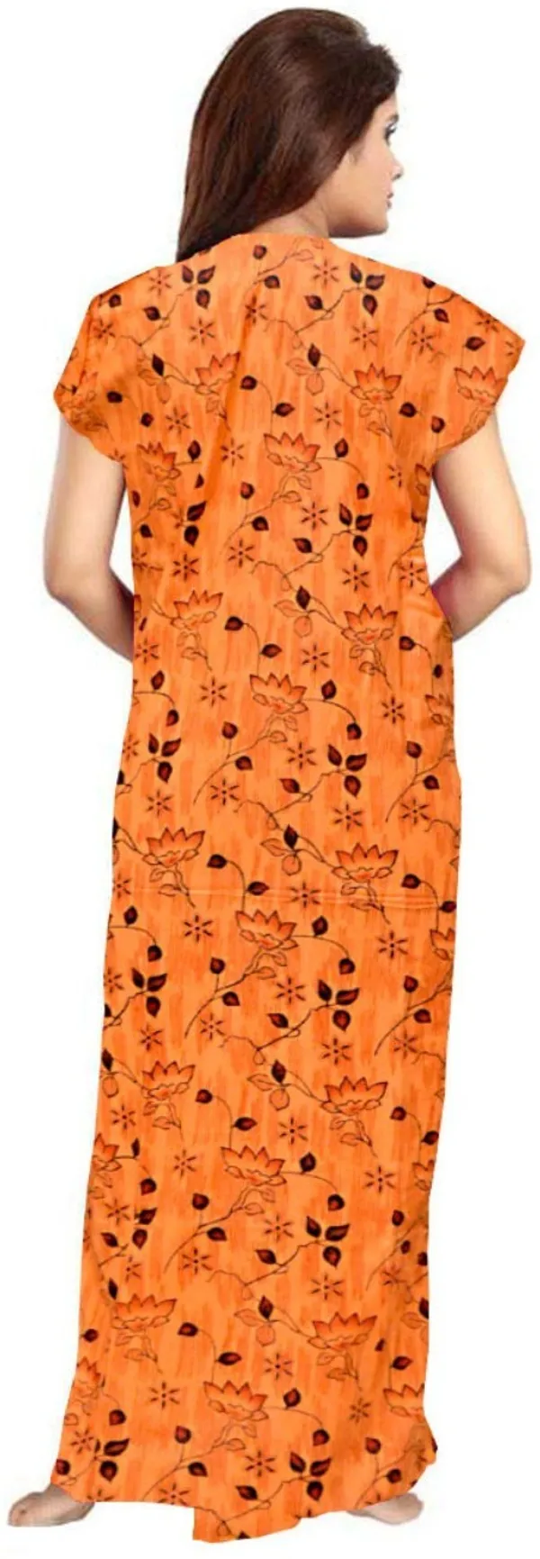 Cotton_Printed_Long_Nighty_For_Women_|_Orange