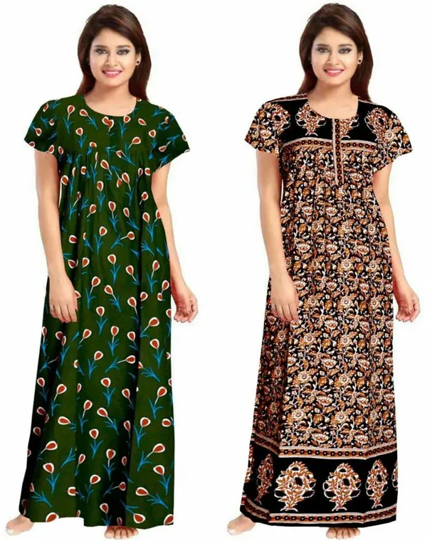 Pack_of_2_Cotton_Printed_Long_Nighty_For_Women_|_Green