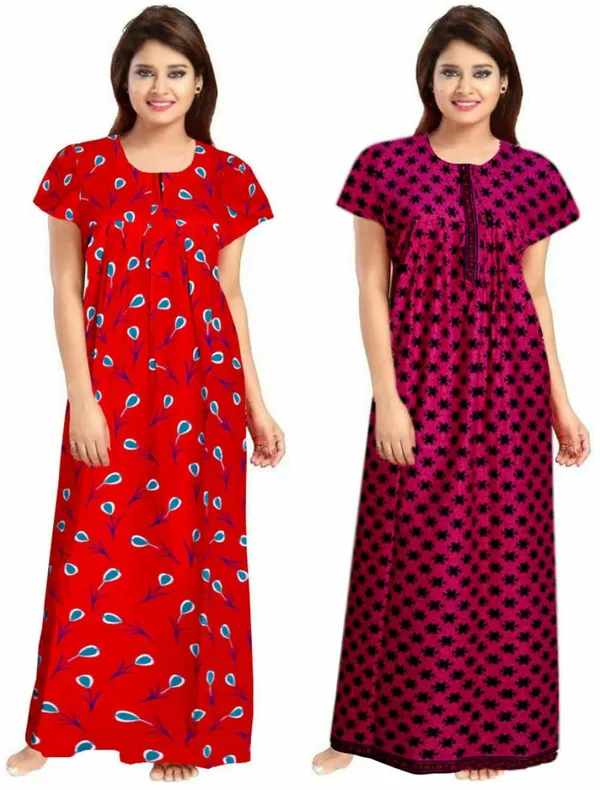 Pack_of_2_Cotton_Printed_Nighty_For_Women_|_Red_&_Pink
