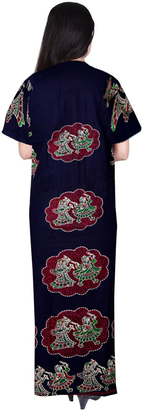Pack_of_2_Cotton_Printed_Long_Nighty_For_Women_|_Orange_&_Blue