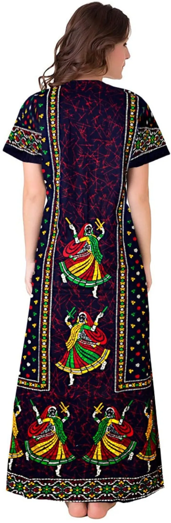 Pack_of_2_Cotton_Printed_Long_Nighty_For_Women_|_Blue_&_Red