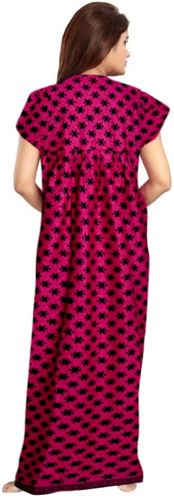 Pack_of_2_Cotton_Printed_Long_Nighty_For_Women_|_Pink_&_Maroon