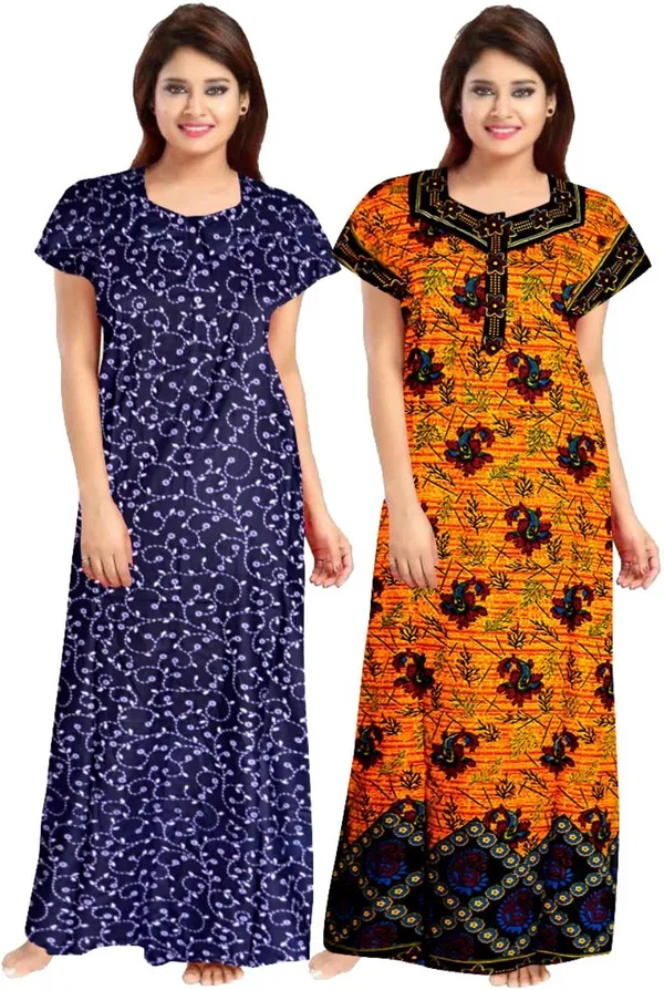 Pack_of_2_Cotton_Printed_Long_Nighty_For_Women_|_Purple_&_Yellow