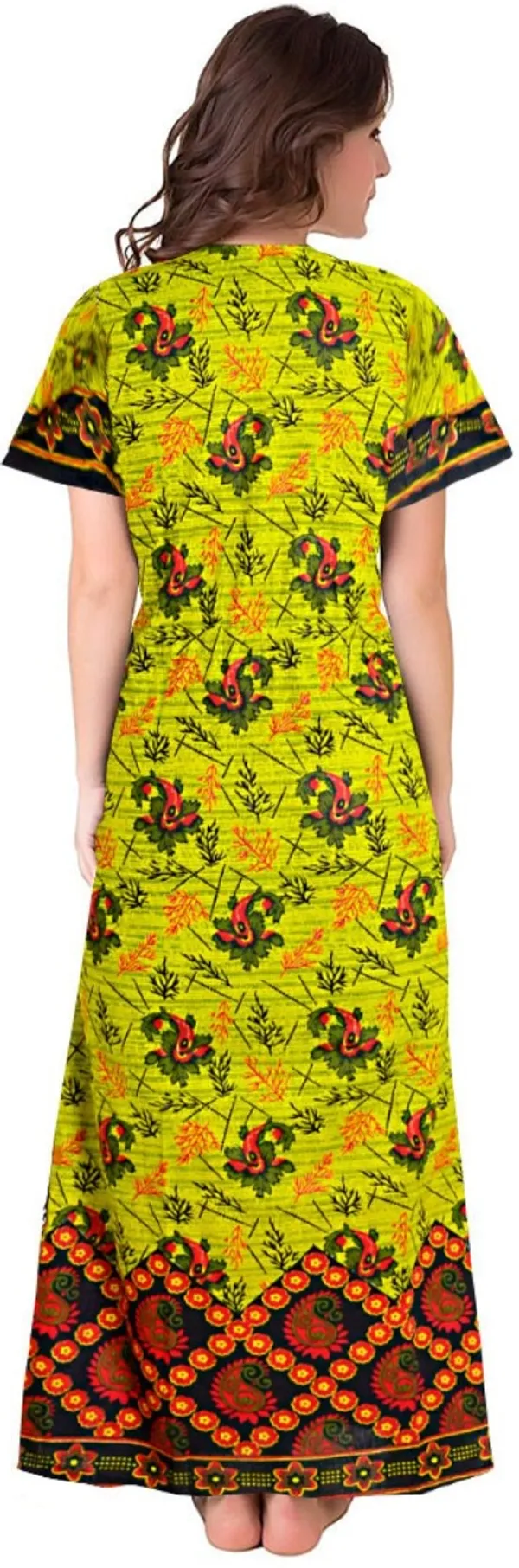Pack_of_2_Cotton_Printed_Long_Nighty_For_Women_|_Brown_&_Green