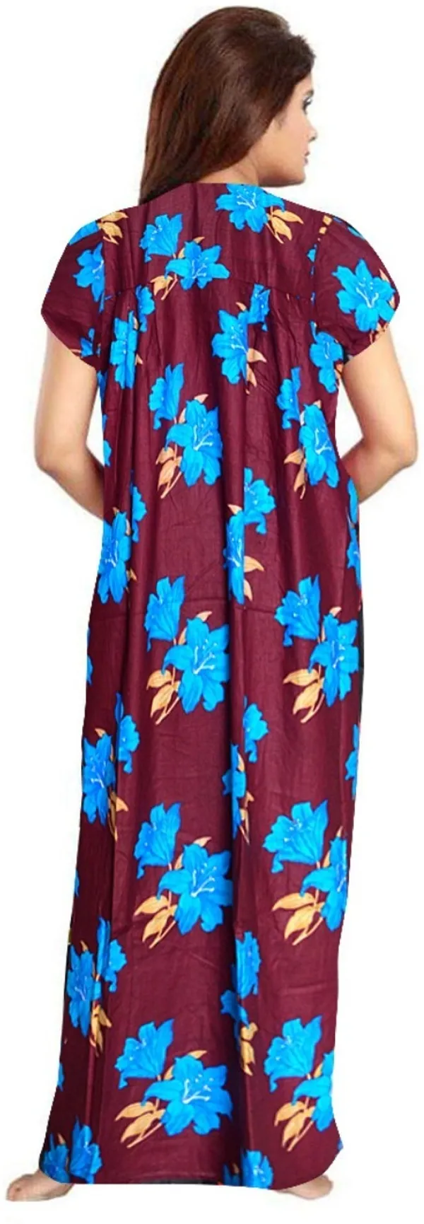 Pack_of_2_Cotton_Printed_Long_Nighty_For_Women_|_Purple_&_Green