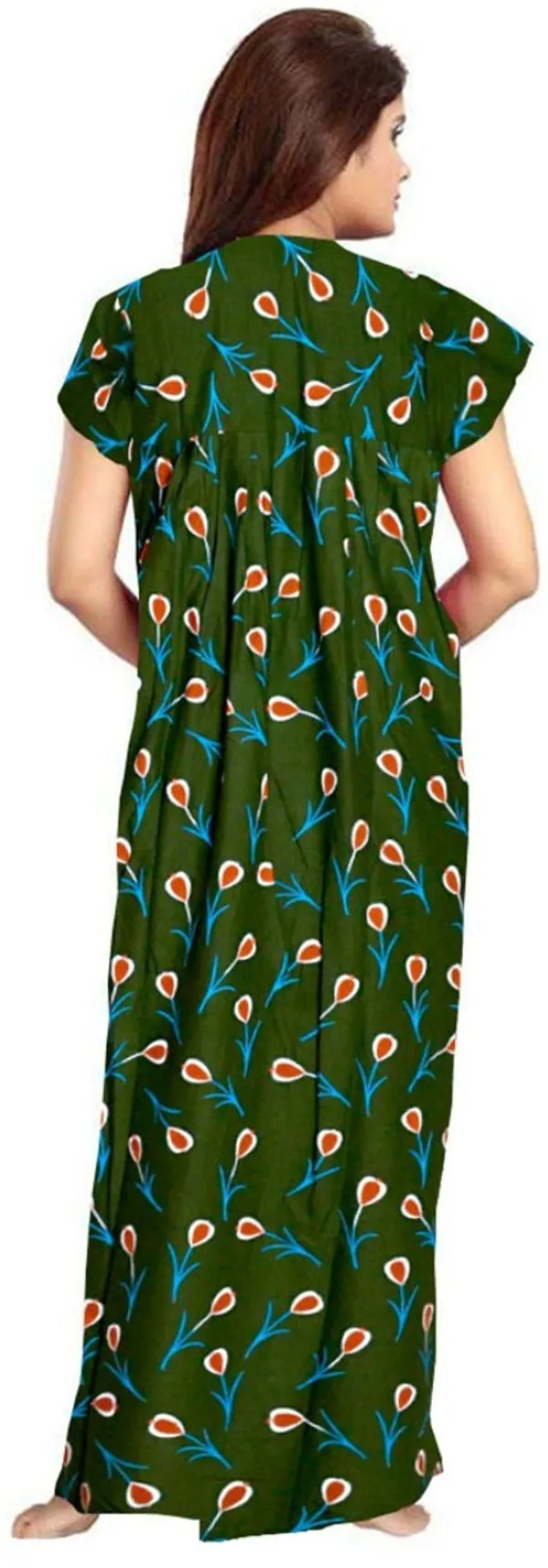 Pack_of_2_Cotton_Printed_Long_Nighty_For_Women_|_Orange_&_Green