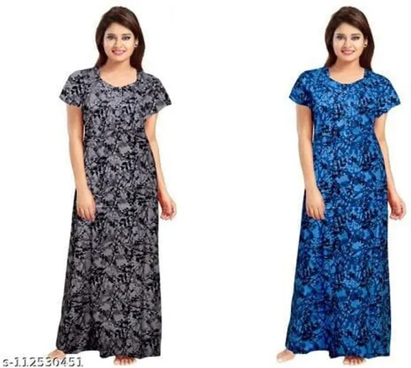 Pack_of_2_Cotton_Printed_Long_Nighty_For_Women_|_Blue_&_Grey