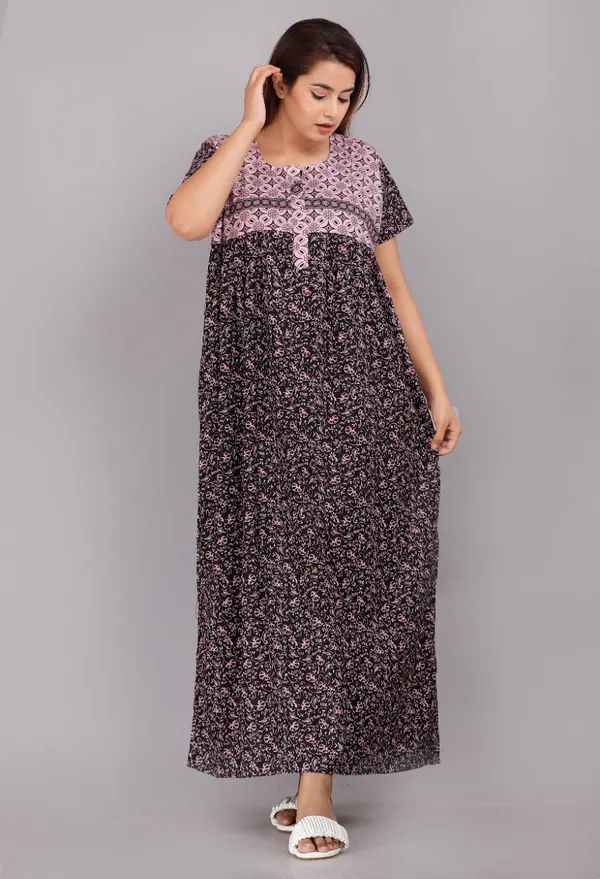 Pack_of_2_Pure_Cotton_Printed_Nighty_For_Women_|_Pink_&_Red