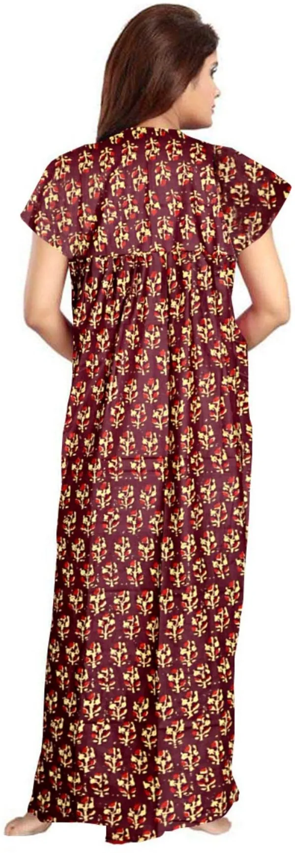 Pack_of_2_Pure_Cotton_Printed_Nighty_For_Women_|_Maroon_&_Blue