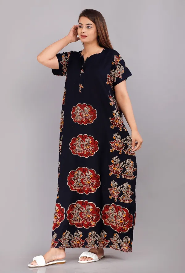 Pack_of_2_Pure_Cotton_Printed_Nighty_For_Women_|_Red_&_Blue