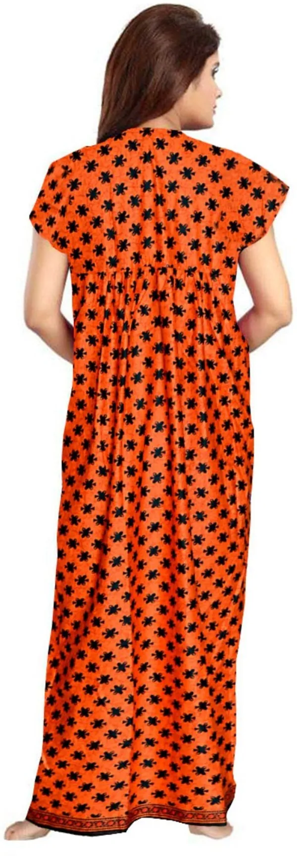 Pack_of_2_Pure_Cotton_Printed_Nighty_For_Women_|_Purple_&_Orange