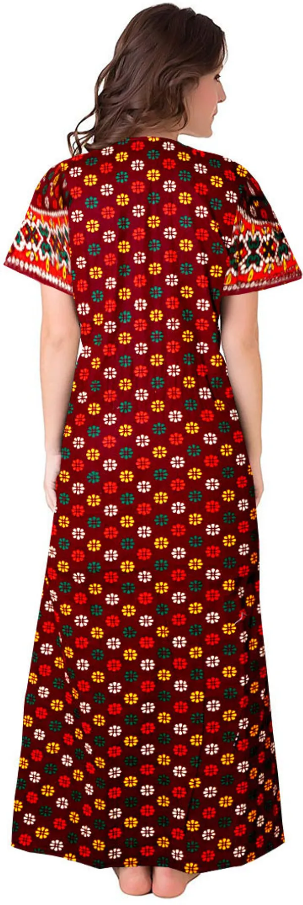 Pack_of_2_Pure_Cotton_Printed_Nighty_For_Women_|_Blue_&_Maroon