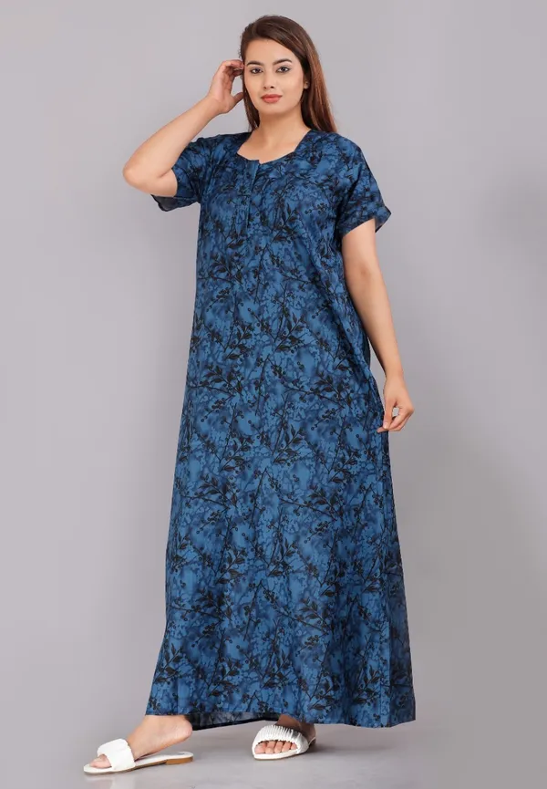 Pack_of_2_Pure_Cotton_Printed_Nighty_For_Women_|_Red_&_Blue