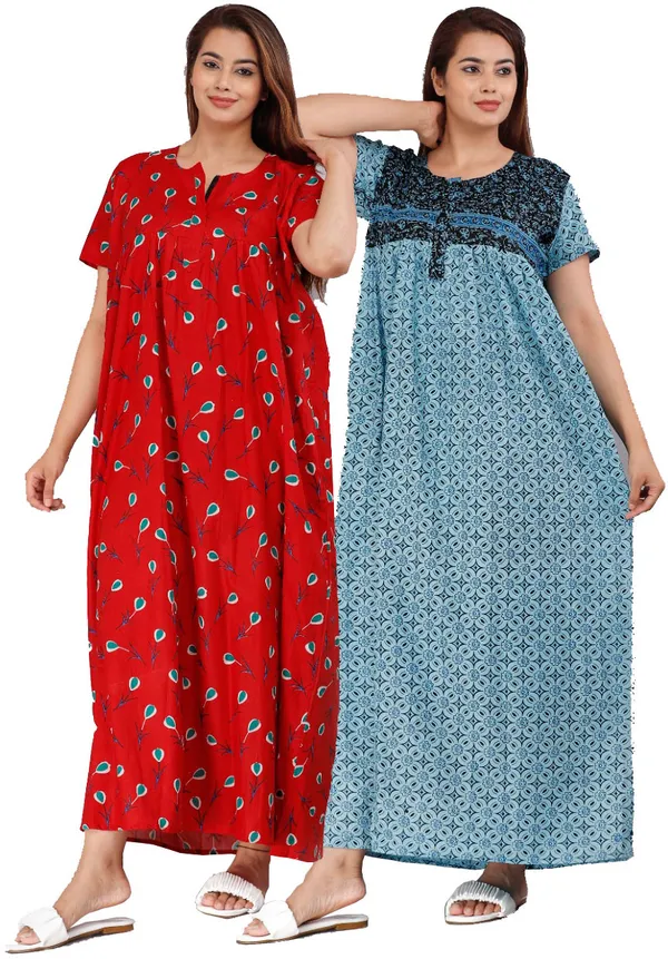 Pack_of_2_Pure_Cotton_Printed_Nighty_For_Women_|_Multicolor