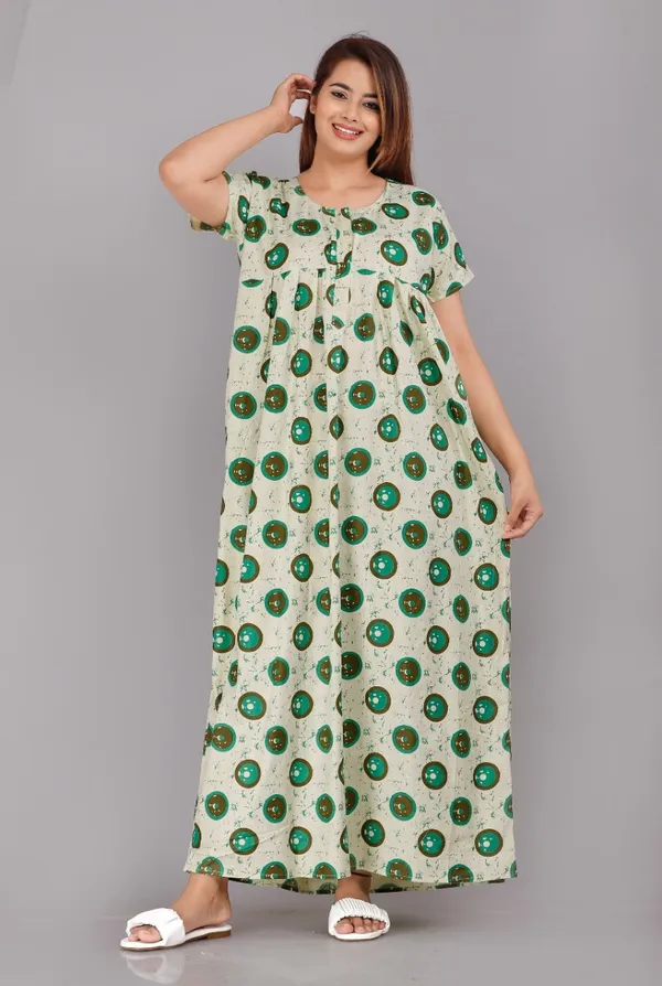Pack_of_2_Pure_Cotton_Printed_Nighty_For_Women_|_Yellow_&_Green