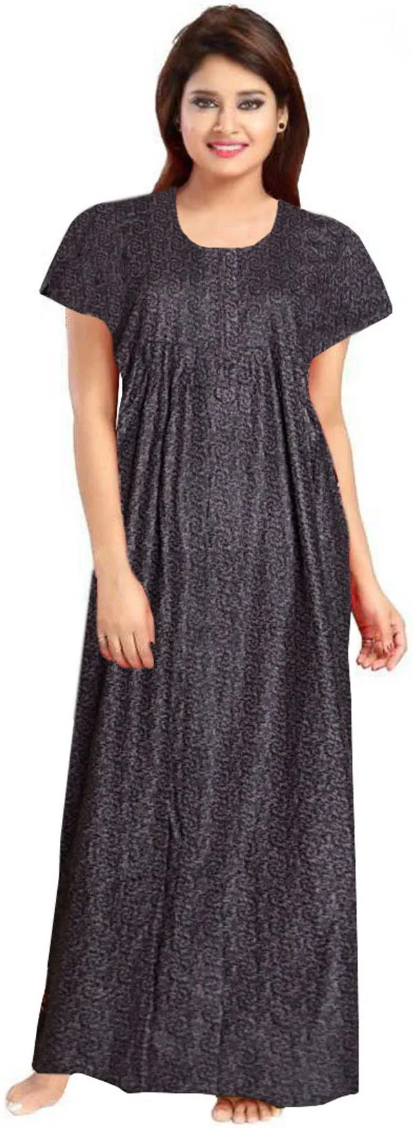 Pack_of_2_Pure_Cotton_Printed_Nighty_For_Women_|_Black_&_Maroon