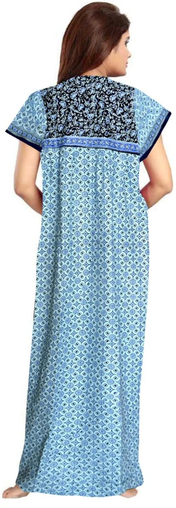 Pack_of_2_Pure_Cotton_Printed_Nighty_For_Women_|_Black_&_Blue