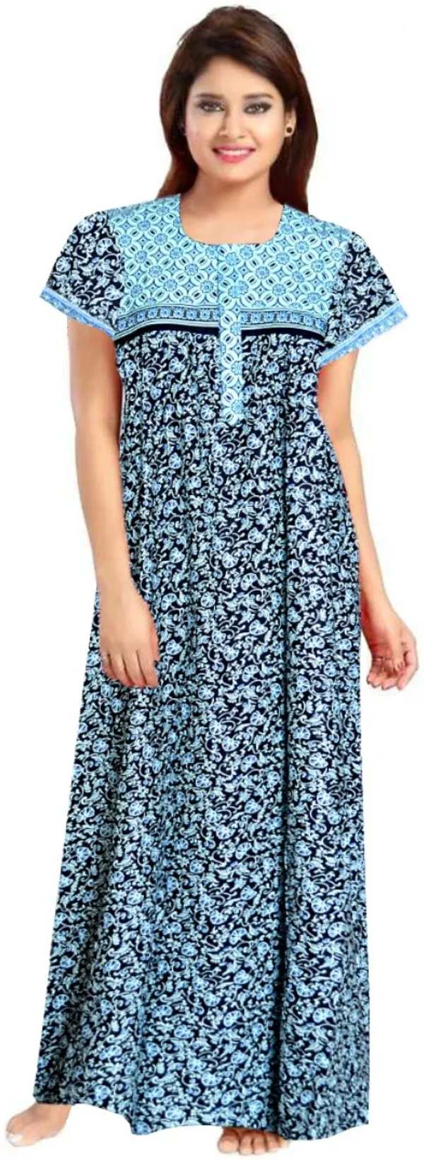 Pack_of_2_Pure_Cotton_Printed_Nighty_For_Women_|_Black_&_Blue