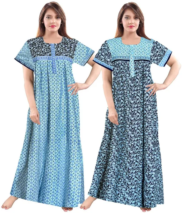 Pack_of_2_Pure_Cotton_Printed_Nighty_For_Women_|_Multicolor