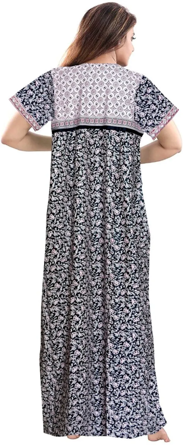 Pack_of_2_Pure_Cotton_Printed_Nighty_For_Women_|_Blue_&_Black