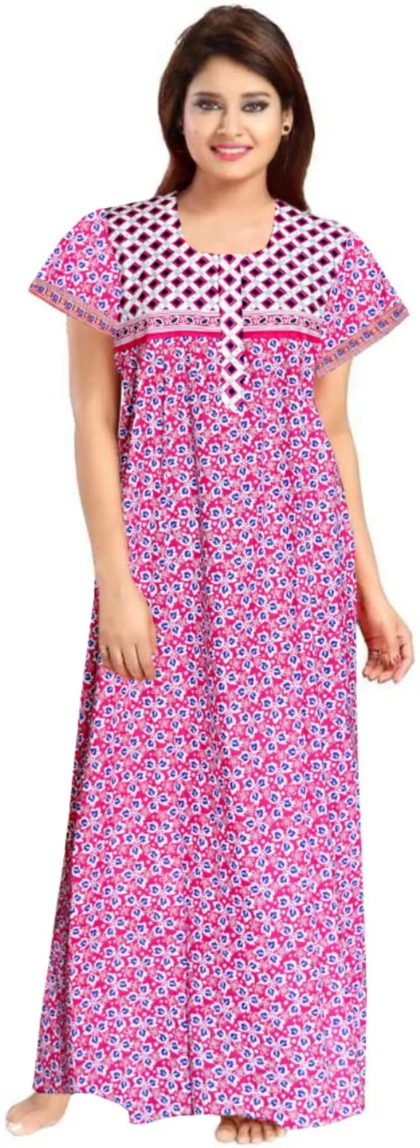 Pack_of_2_Pure_Cotton_Printed_Nighty_For_Women_|_White_&_Blue