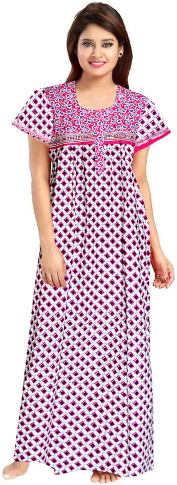 Pack_of_2_Pure_Cotton_Printed_Nighty_For_Women_|_Blue_&_White