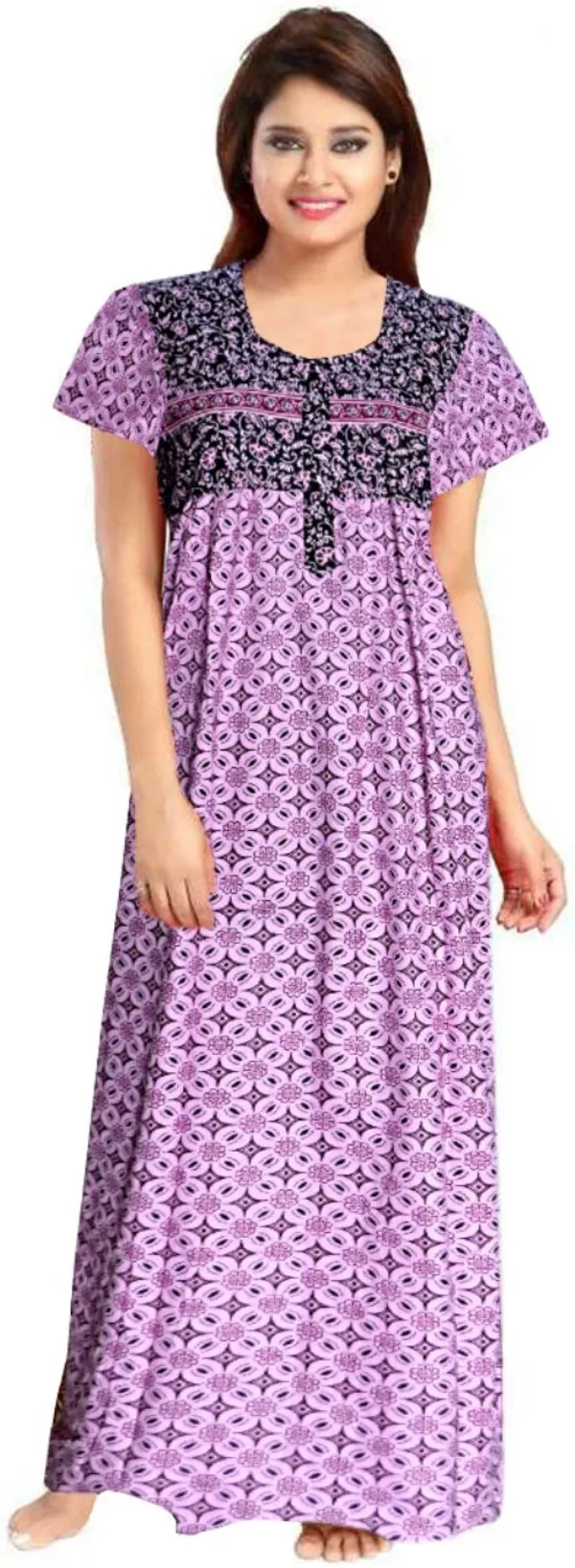 Pack_of_2_Pure_Cotton_Printed_Nighty_For_Women_|_Pink_&_Blue