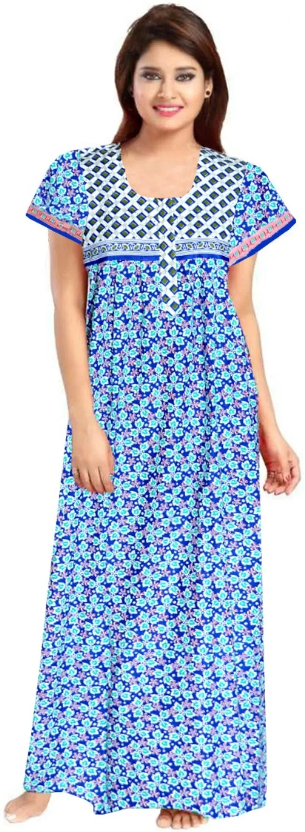 Pack_of_2_Pure_Cotton_Printed_Nighty_For_Women_|_Pink_&_Blue