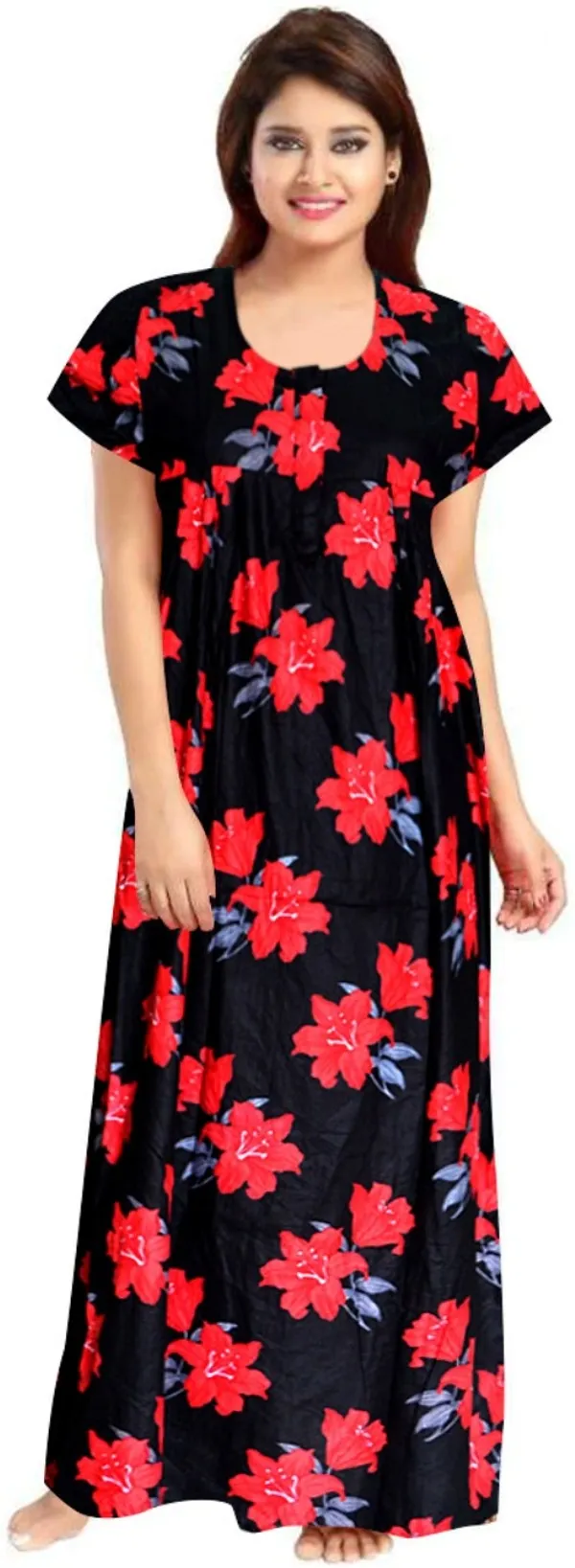 Pack_of_2_Pure_Cotton_Printed_Nighty_For_Women_|_Red_&_Pink