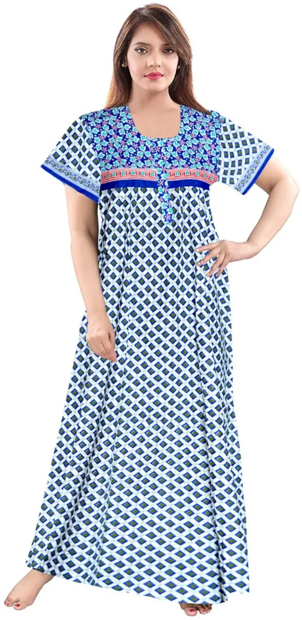 Pack_of_2_Pure_Cotton_Printed_Nighty_For_Women_|_Blue_&_White