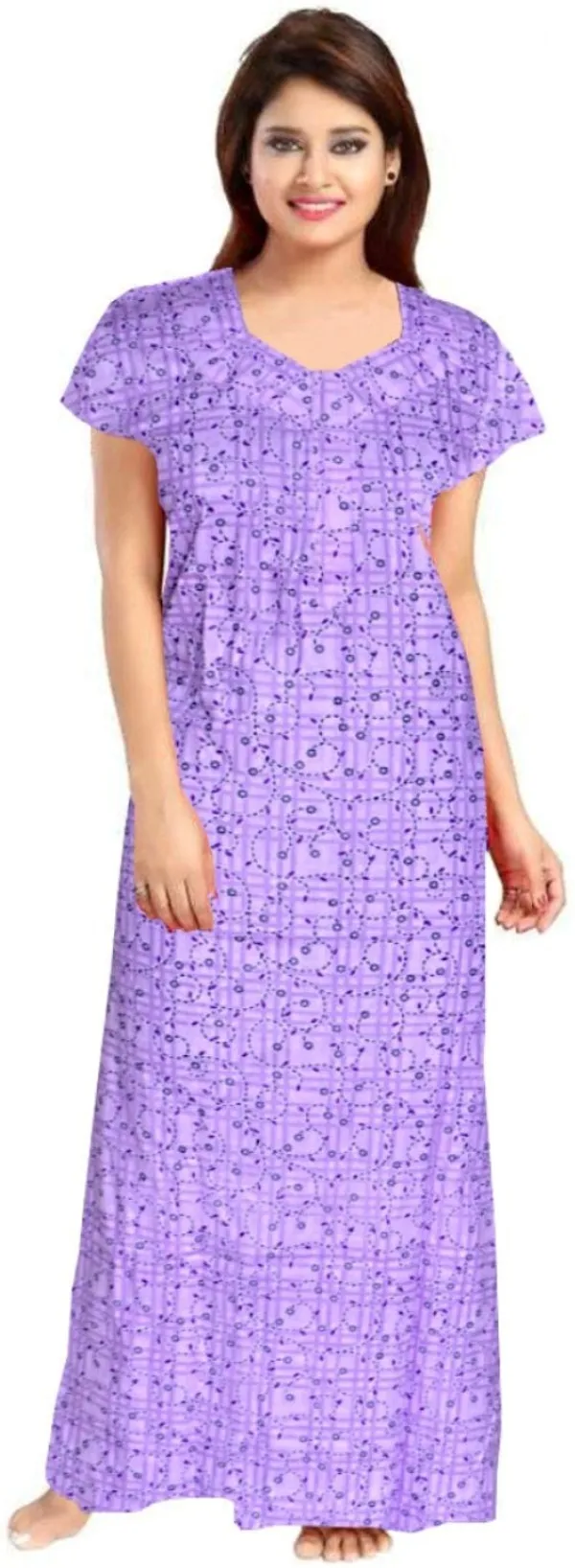 Pack_of_2_Pure_Cotton_Printed_Nighty_For_Women_|_Blue_&_Purple