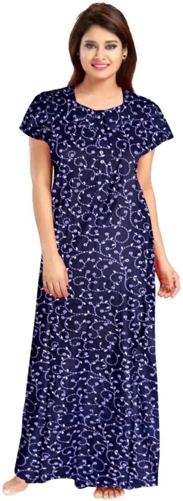Pack_of_2_Pure_Cotton_Printed_Nighty_For_Women_|_Blue_&_Purple