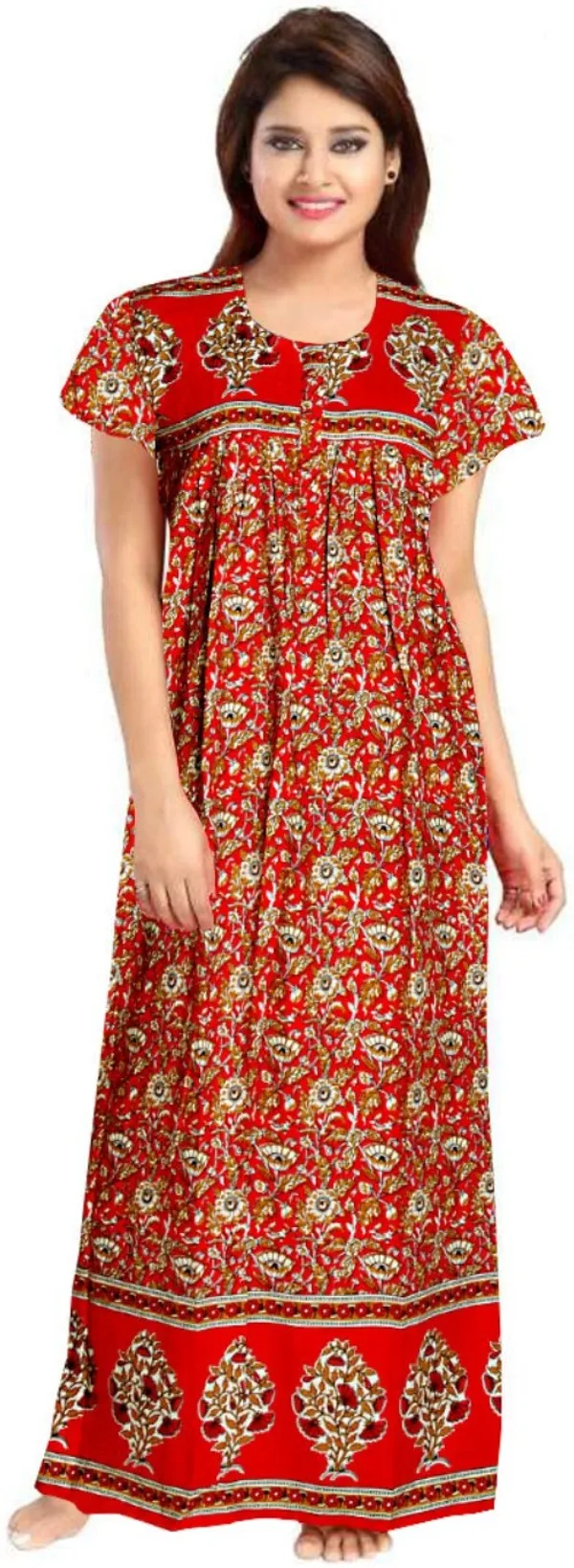 Pack_of_2_Pure_Cotton_Printed_Nighty_For_Women_|_Red_&_Blue