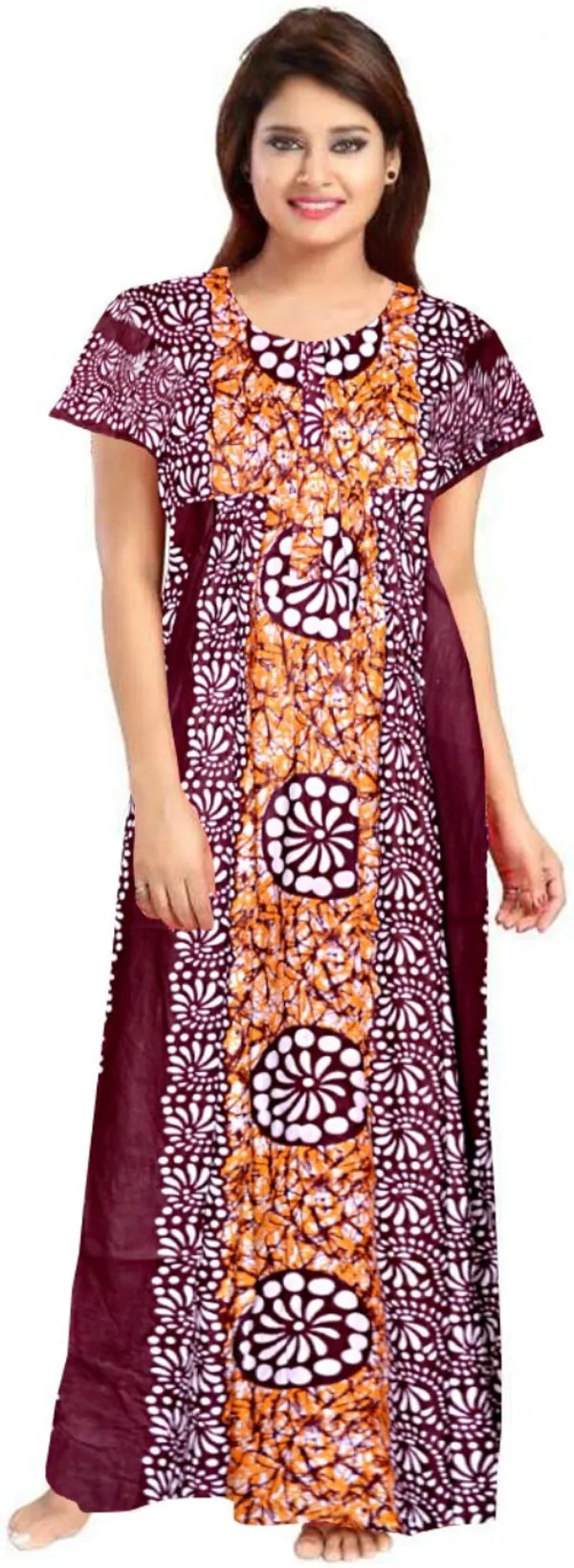 Pack_of_2_Pure_Cotton_Printed_Nighty_For_Women_|_Pink_&_Maroon
