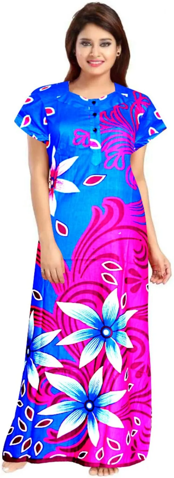 Pack_of_2_Pure_Cotton_Printed_Nighty_For_Women_|_Pink_&_Maroon