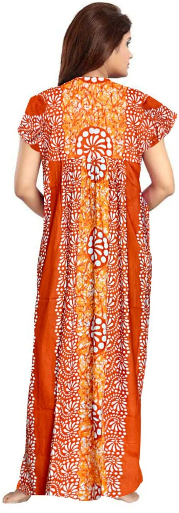 Pack_of_2_Pure_Cotton_Printed_Nighty_For_Women_|_Orange_&_Black