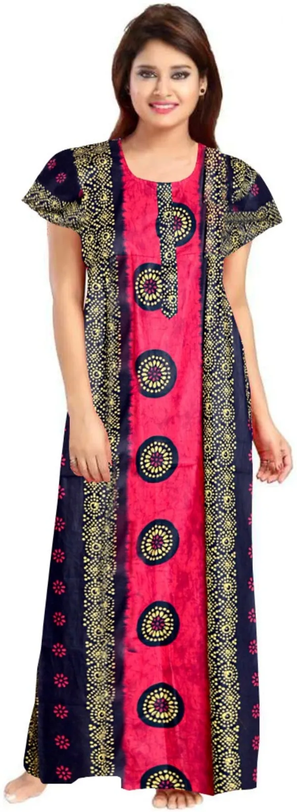 Pack_of_2_Pure_Cotton_Printed_Nighty_For_Women_|_Pink_&_Black