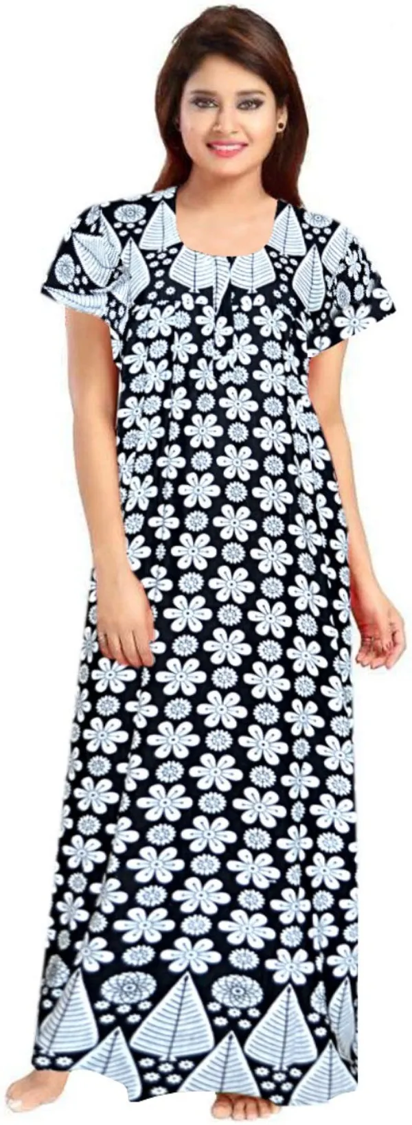 Pack_of_2_Pure_Cotton_Printed_Nighty_For_Women_|_Pink_&_Black