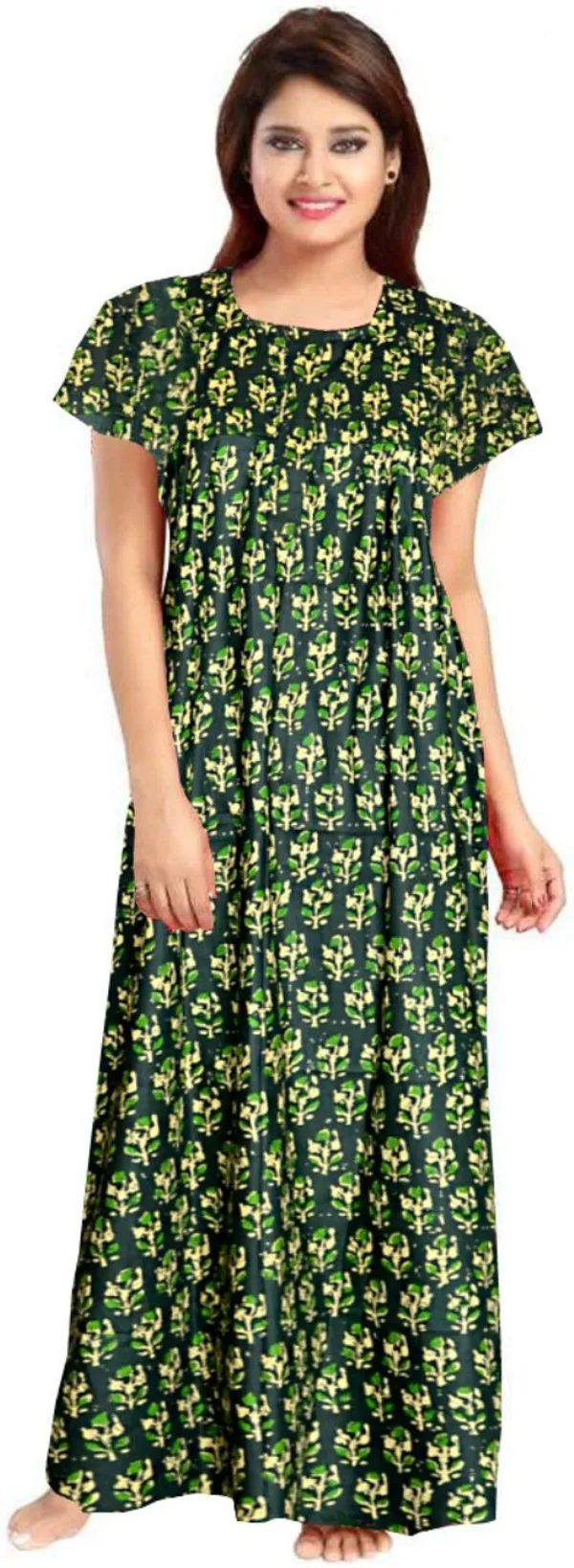 Pack_of_2_Pure_Cotton_Printed_Nighty_For_Women_|_Grey_&_Green