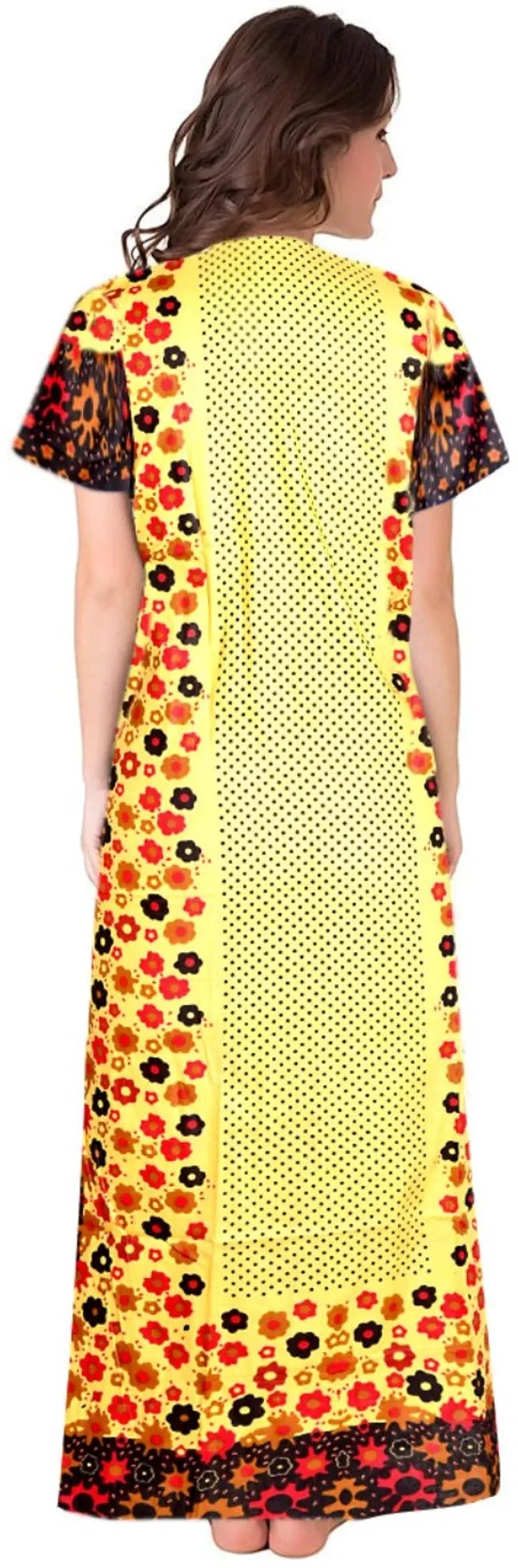 Pack_of_2_Pure_Cotton_Floral_Nighty_For_Women_|_Yellow_&_Grey