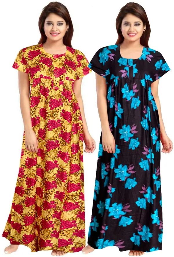 Pack_of_2_Pure_Cotton_Nighty_For_Women_|_Multicolor