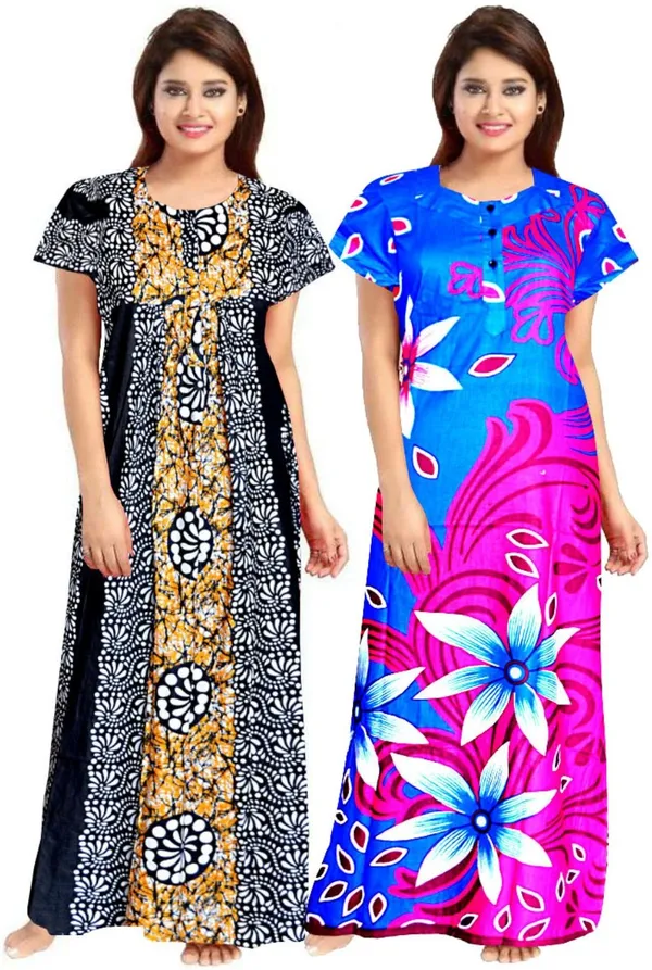 Pack_of_2_Pure_Cotton_Nighty_For_Women_|_Multicolor