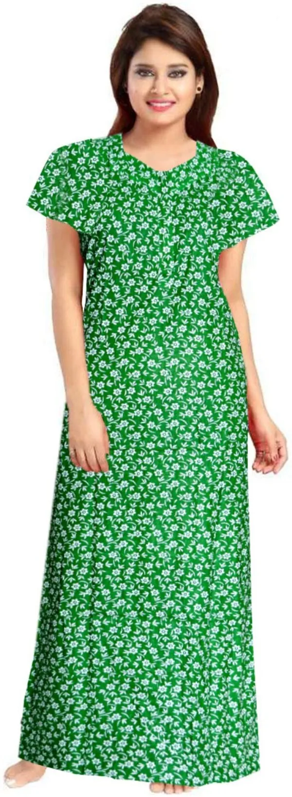 Pack_of_2_Pure_Cotton_Printed_Nighty_For_Women_|_Green_&_Orange