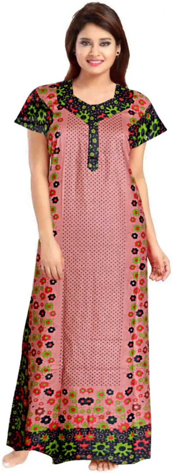 Pack_of_2_Pure_Cotton_Printed_Nighty_For_Women_|_Pink_&_Black