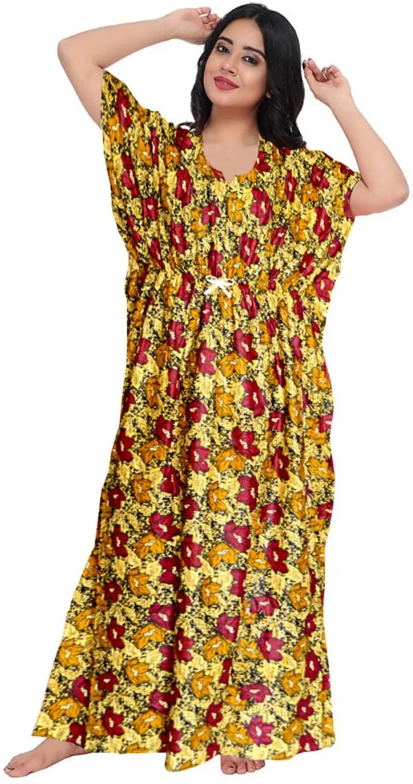 Pack_of_2_Pure_Cotton_Printed_Nighty_For_Women_|_Brown_&_Maroon