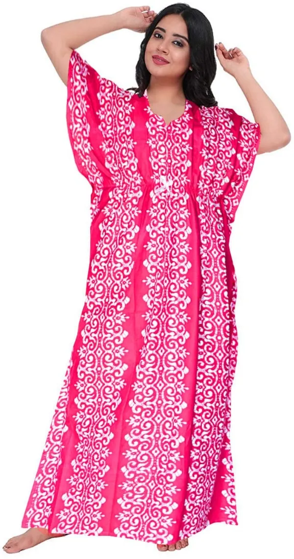 Pack_of_2_Pure_Cotton_Printed_Nighty_For_Women_|_Pink_&_Maroon