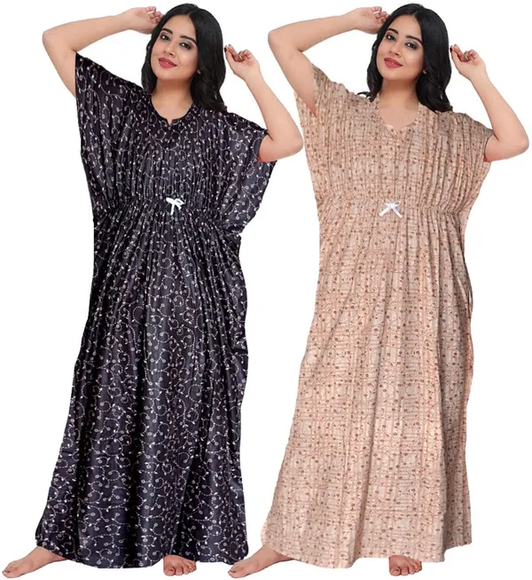 Pack_of_2_Pure_Cotton_Printed_Nighty_For_Women_|_Black_&_Grey