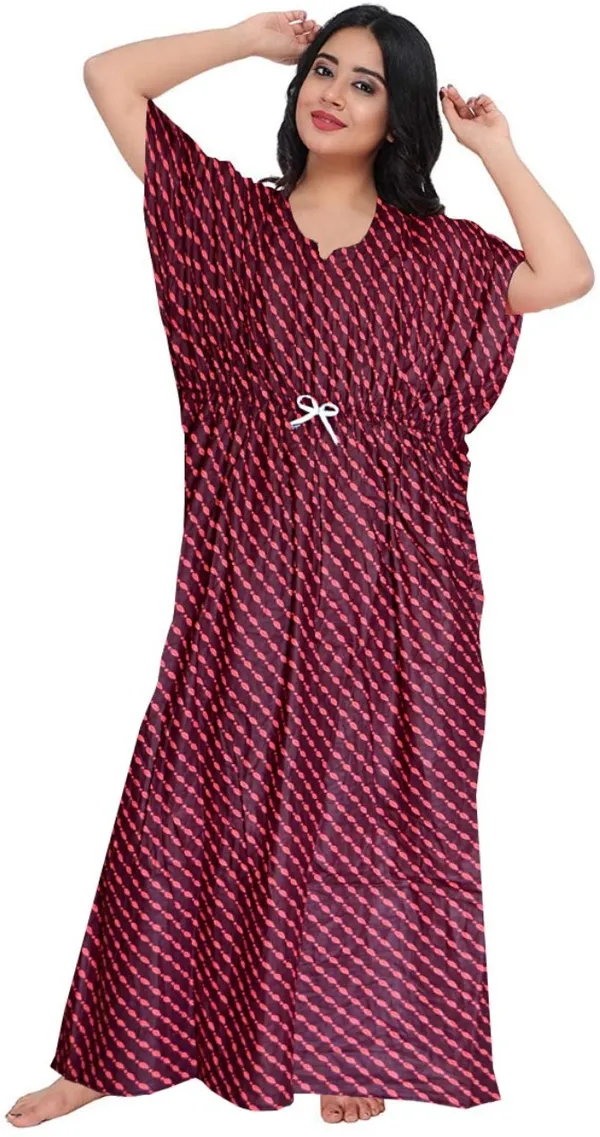 Pack_of_2_Pure_Cotton_Printed_Nighty_For_Women_|_Blue_&_Maroon